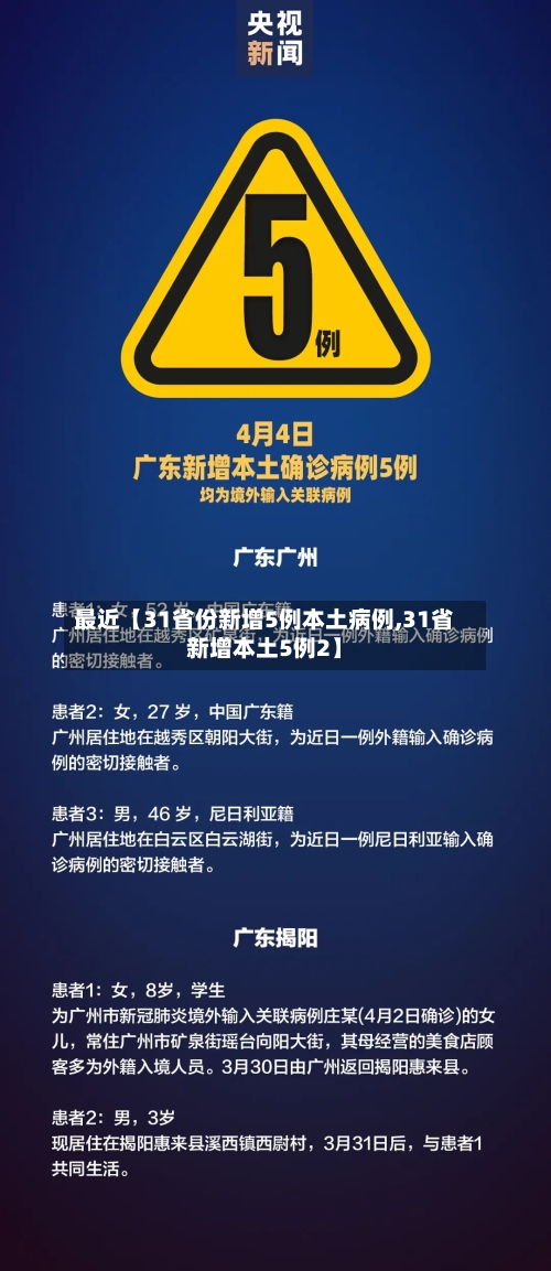 最近【31省份新增5例本土病例,31省新增本土5例2】-第2张图片